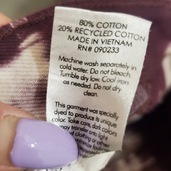 Pac Sun Eco Raspberry Tie Dye Jeans Raw Hem Straight Like NEW 5 button f… - Picture 9 of 10